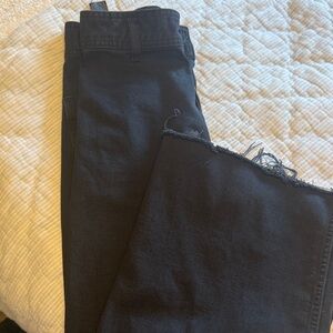 Women's Black Frayed Hem Jeans